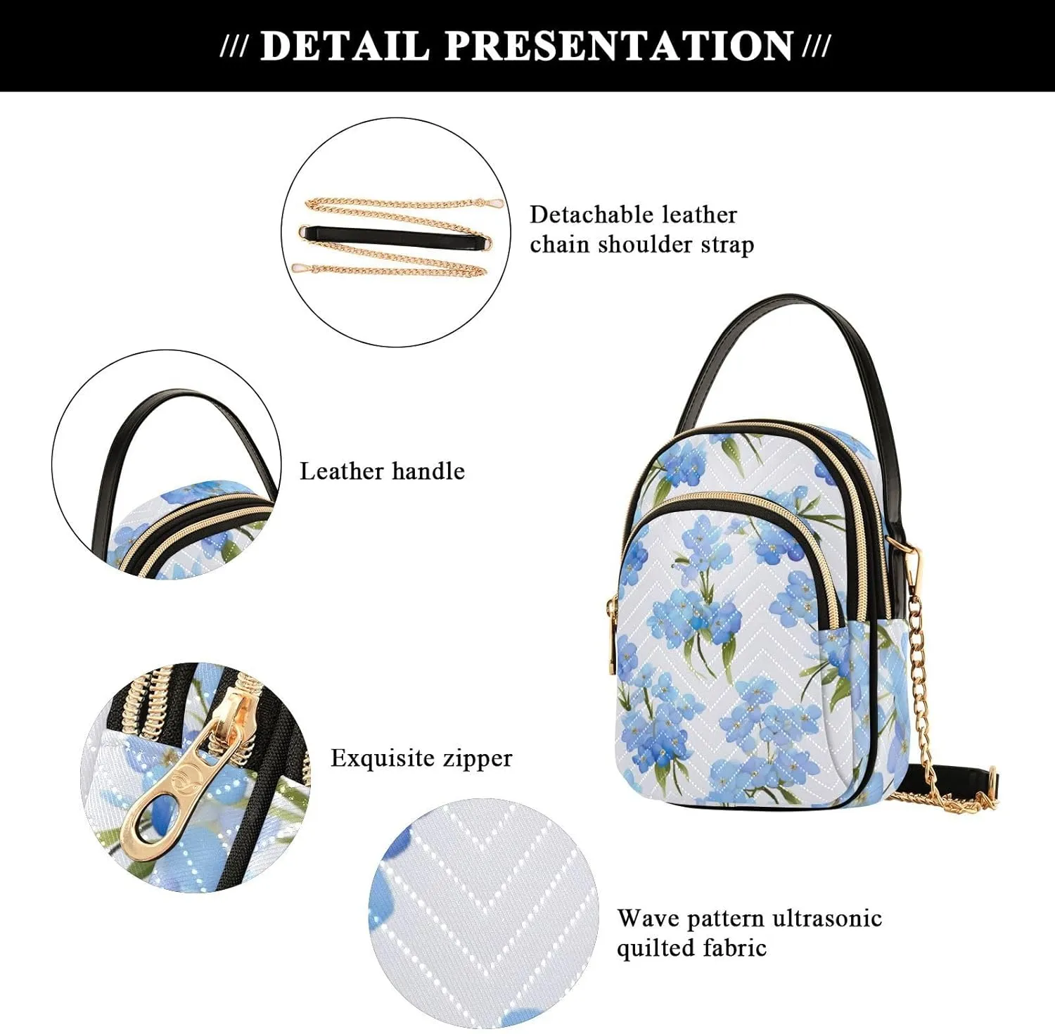 GAIGEO Watercolor Pink and White Flower Shoulder Purse Crossbody, Woman Crossbody Bag, Small Handbags Crossbody for Women
