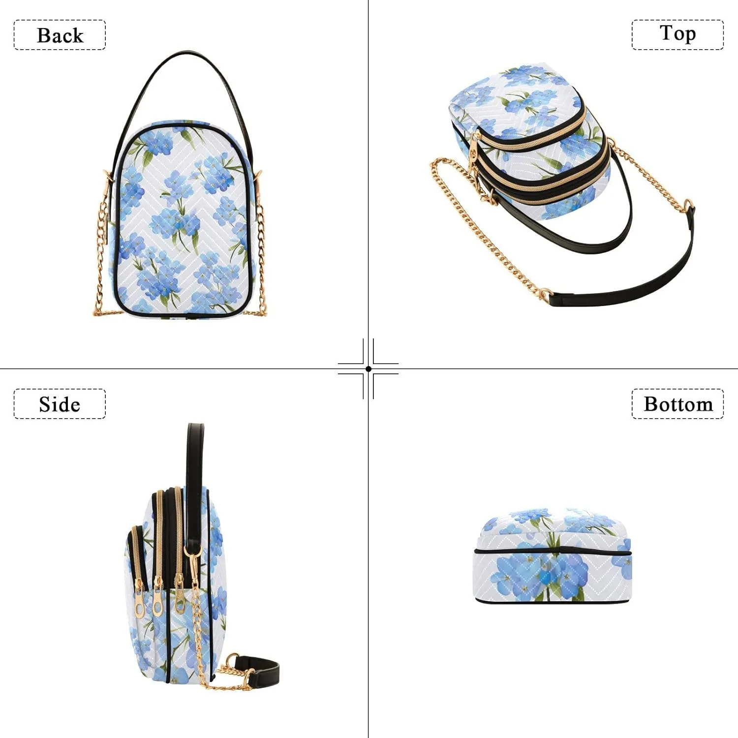 GAIGEO Watercolor Pink and White Flower Shoulder Purse Crossbody, Woman Crossbody Bag, Small Handbags Crossbody for Women