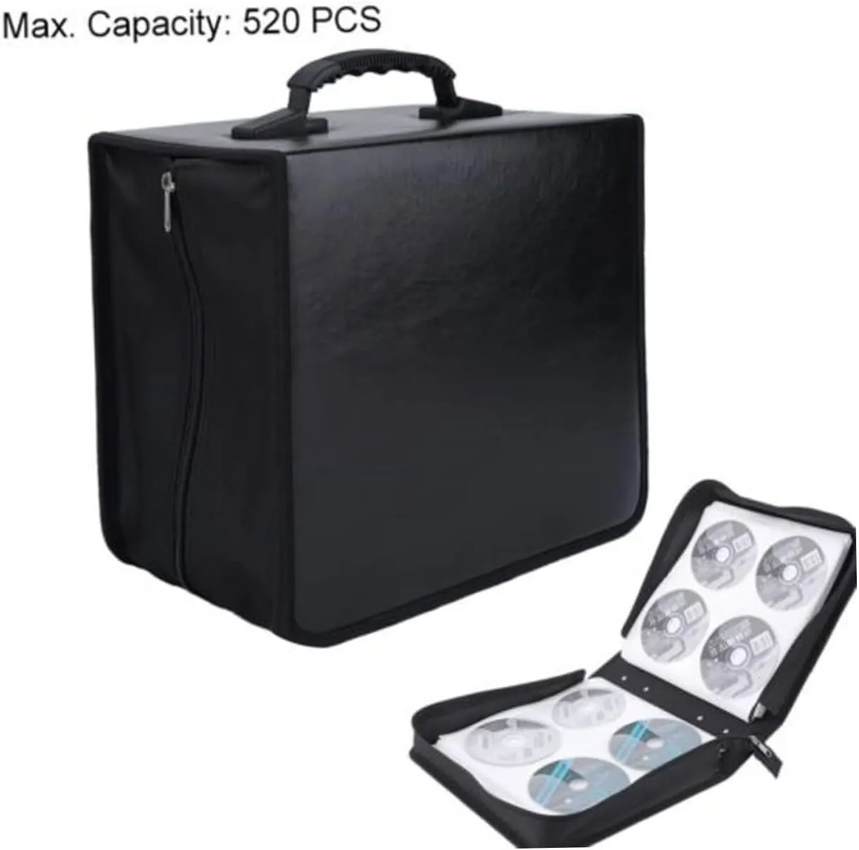 Garneck 400 Capacity Portable CD Dvd Storage Holder Bag Case Black Organizer for Media Discs Easy Zipper Closure for Travel and Daily Use