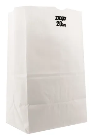 General GW20S500 #20 Squat Paper Grocery Bag, White, 8 1/4 x 5 15/16 x 13 3/8 (Case of 500 Bags)