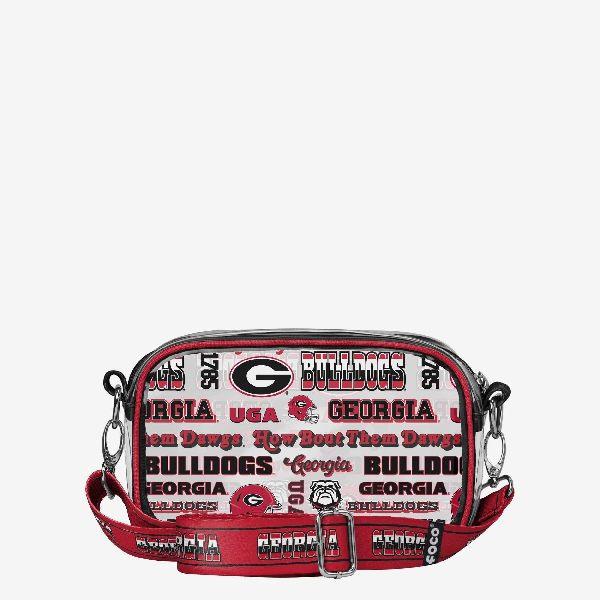 Georgia Bulldogs Repeat Retro Print Clear Crossbody Bag