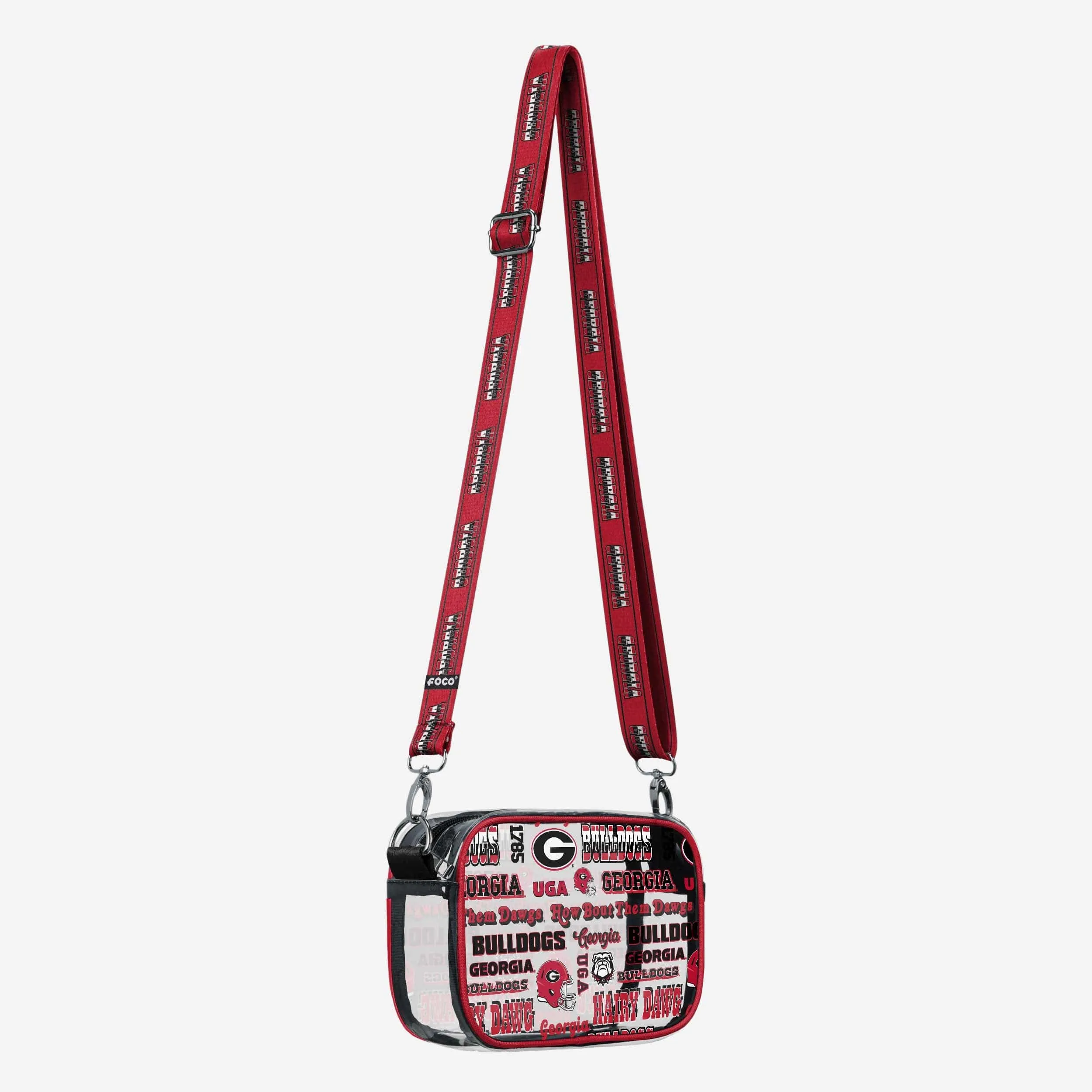 Georgia Bulldogs Repeat Retro Print Clear Crossbody Bag