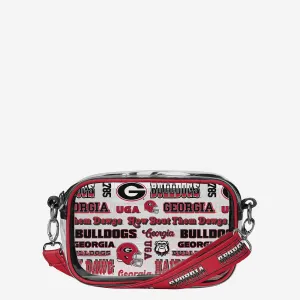 Georgia Bulldogs Repeat Retro Print Clear Crossbody Bag