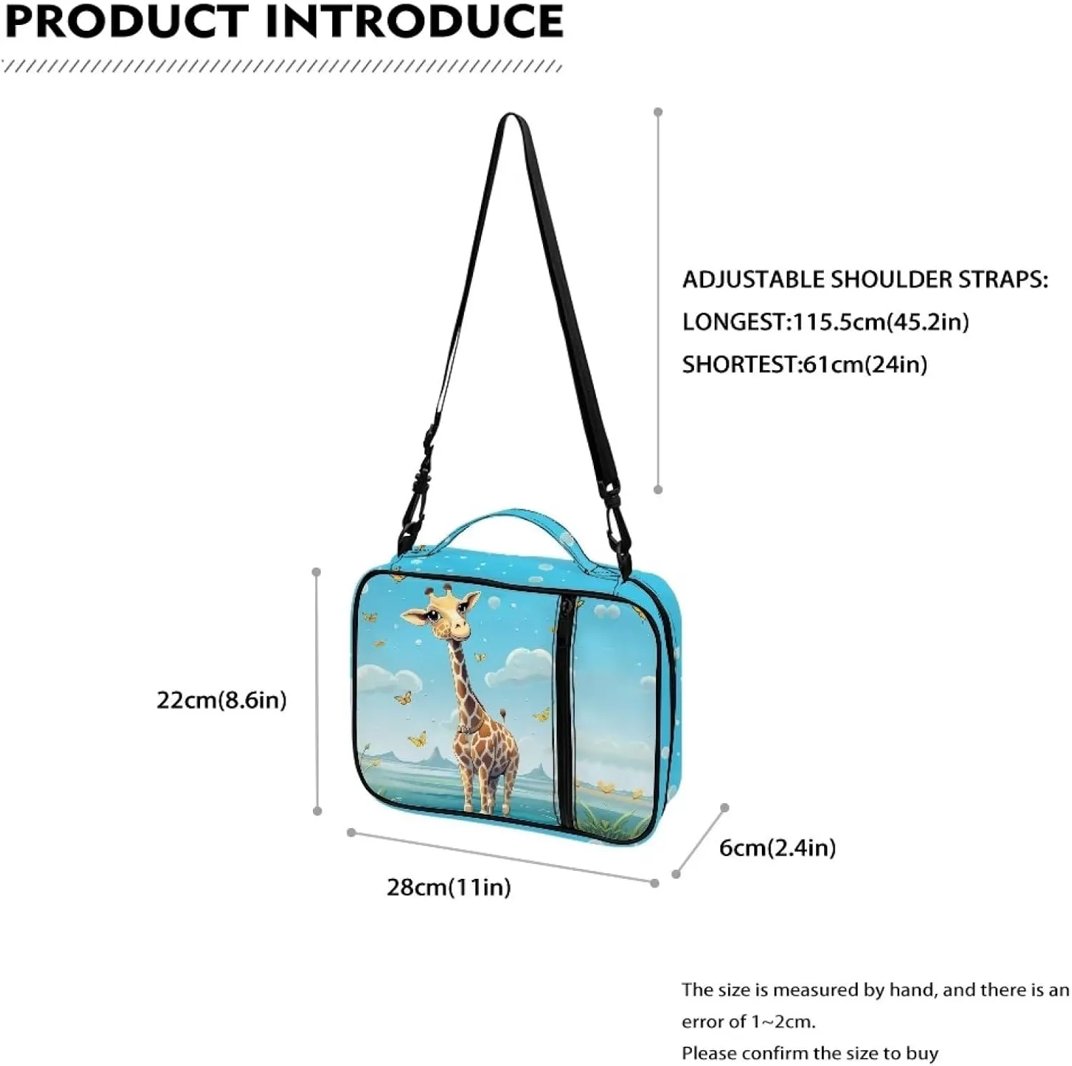 Giraffe Bible Covers for Women Men Crossbody Purse Tote Handbag Carrying Book Case Messenger Bag Portable Bible Pouch Hiking Cycling Travel Holiday