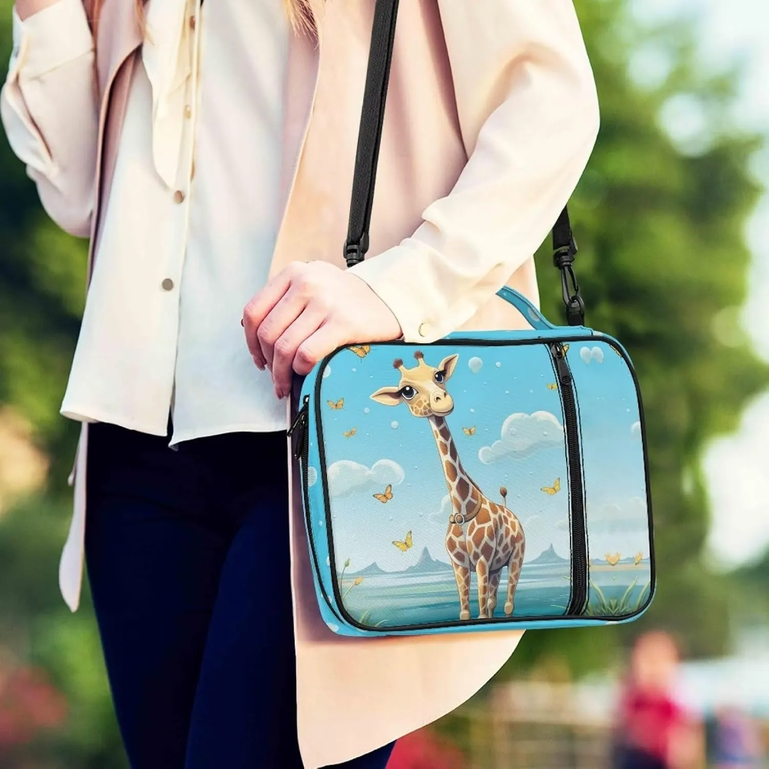 Giraffe Bible Covers for Women Men Crossbody Purse Tote Handbag Carrying Book Case Messenger Bag Portable Bible Pouch Hiking Cycling Travel Holiday