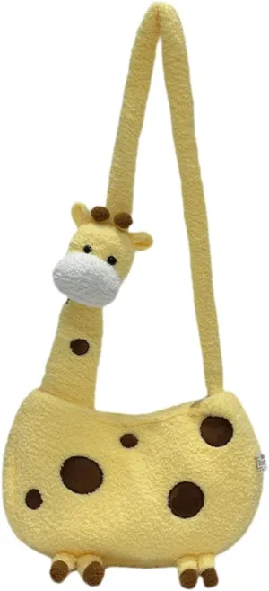 Giraffe Crossbody Bag Pouch Funny Animal Crossbody Bag Shoulder Purse Casual Yellow