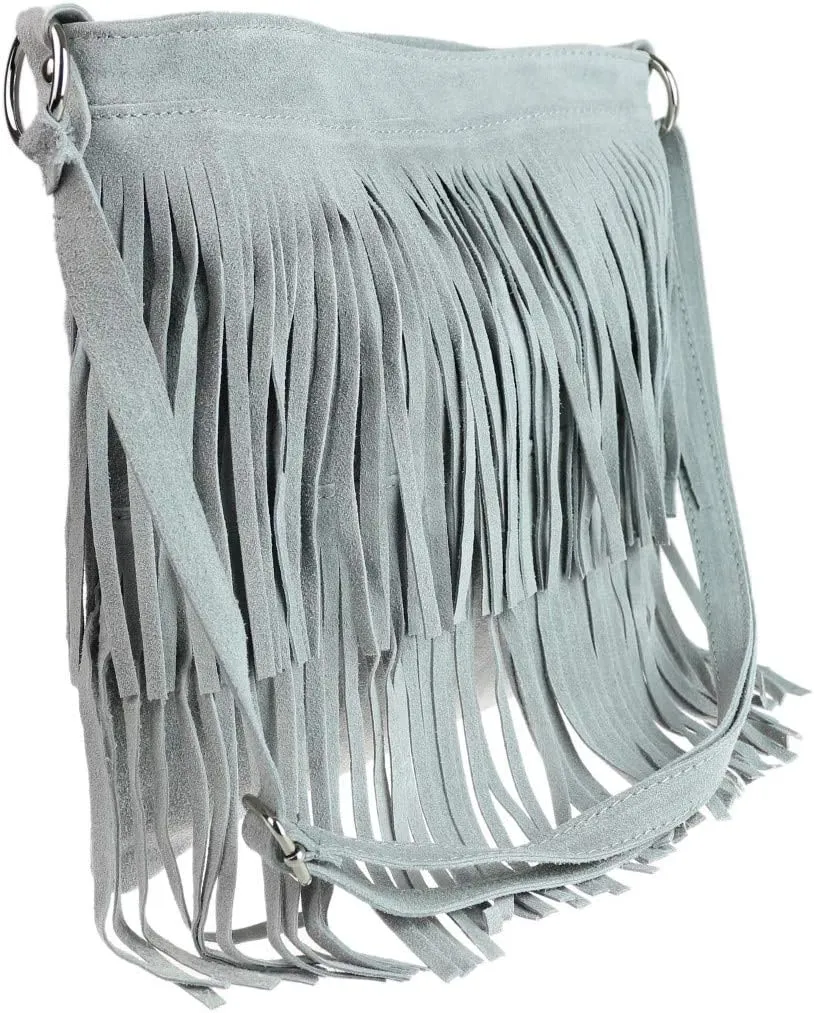 Girly HandBags Womens Suede Fringe Shoulder Bag Crossbody Slouch