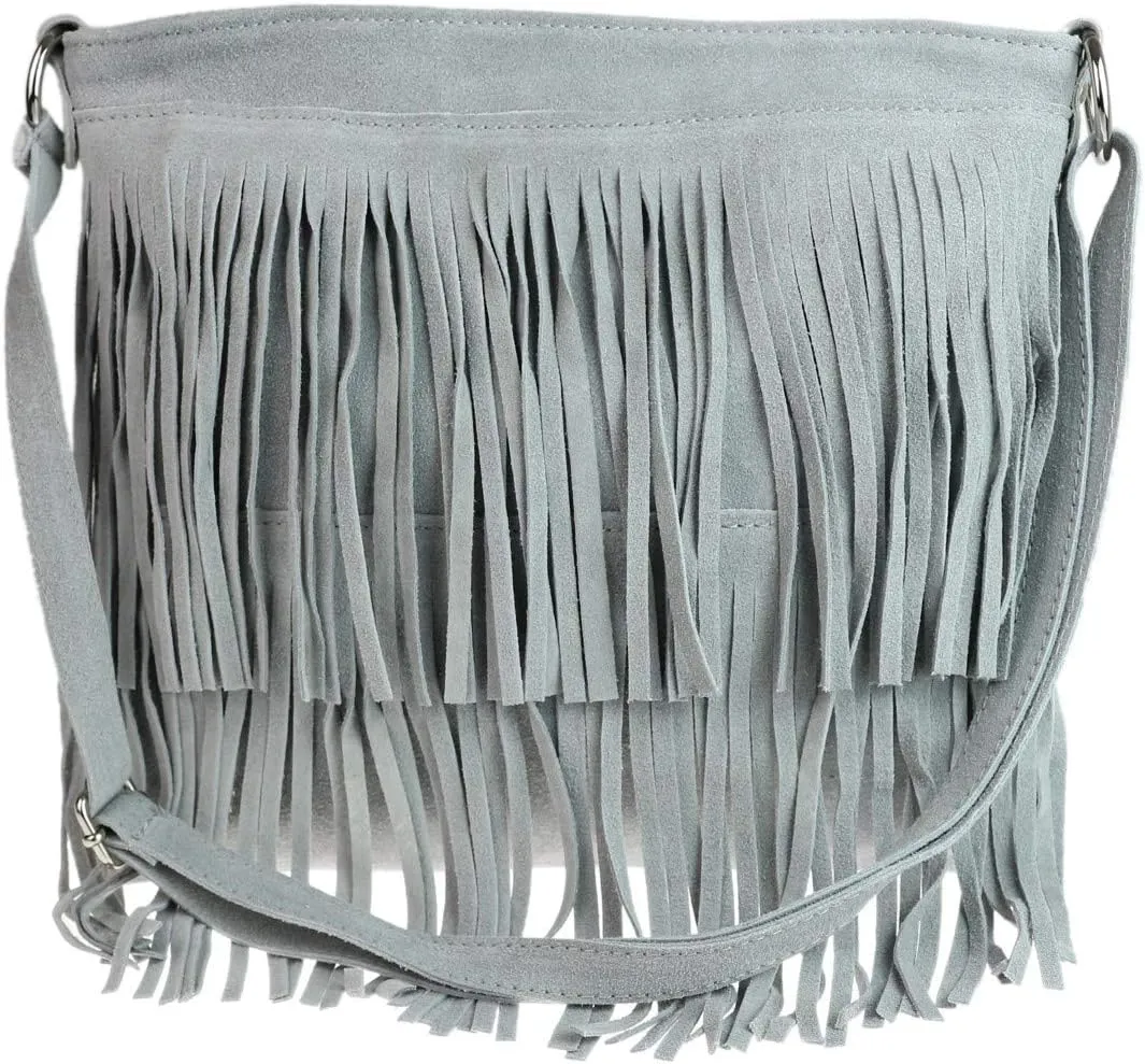 Girly HandBags Womens Suede Fringe Shoulder Bag Crossbody Slouch