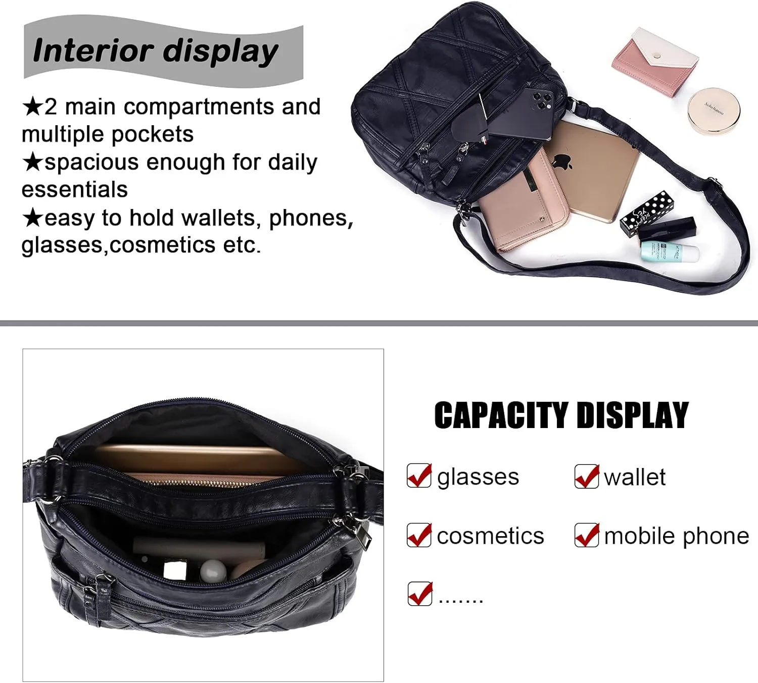 Gladdon Small Crossbody Bags for Women Leather Shoulder Purses Vegan Womens Cross body Bag Lightweight