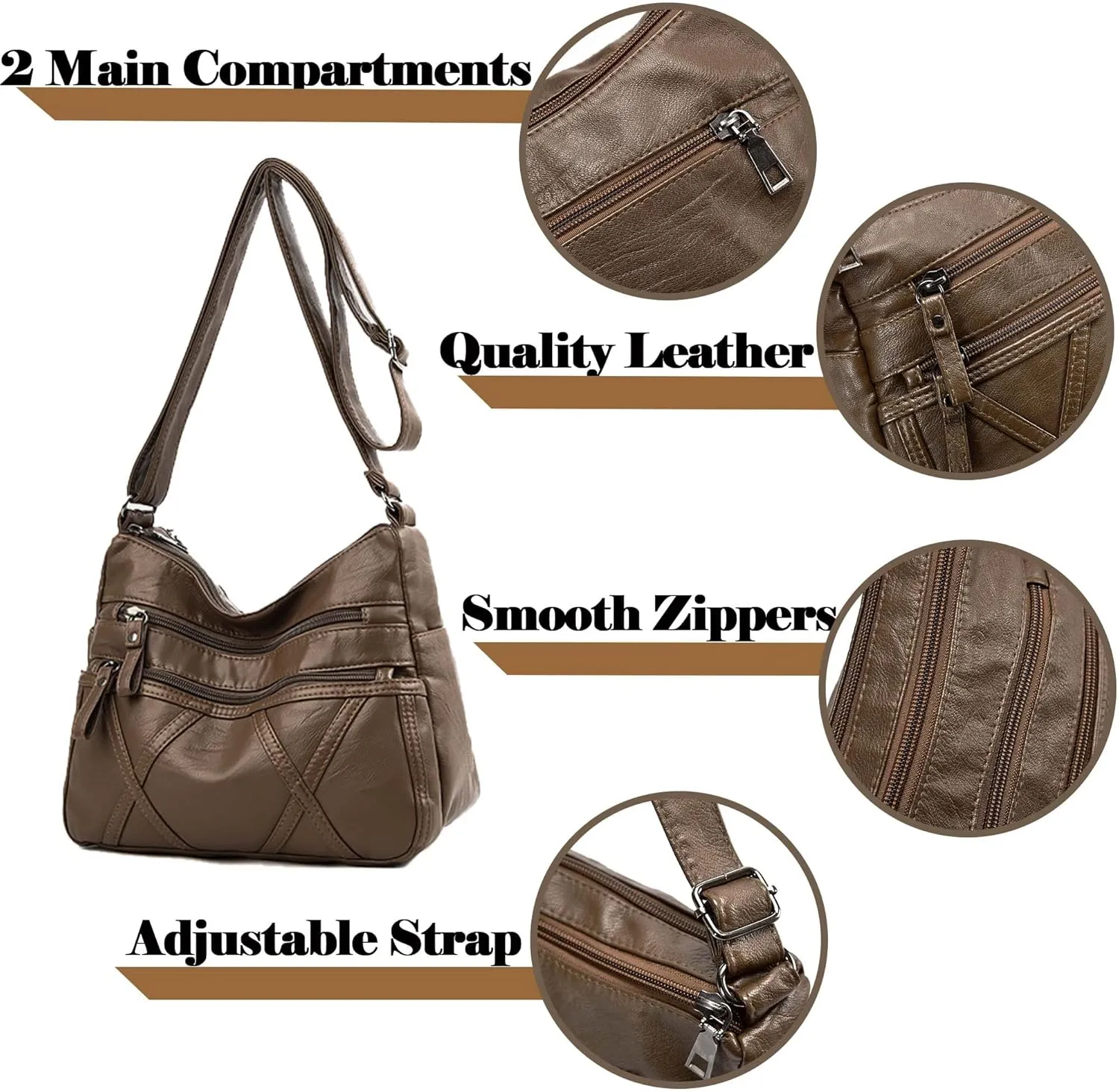 Gladdon Small Crossbody Bags for Women Leather Shoulder Purses Vegan Womens Cross body Bag Lightweight