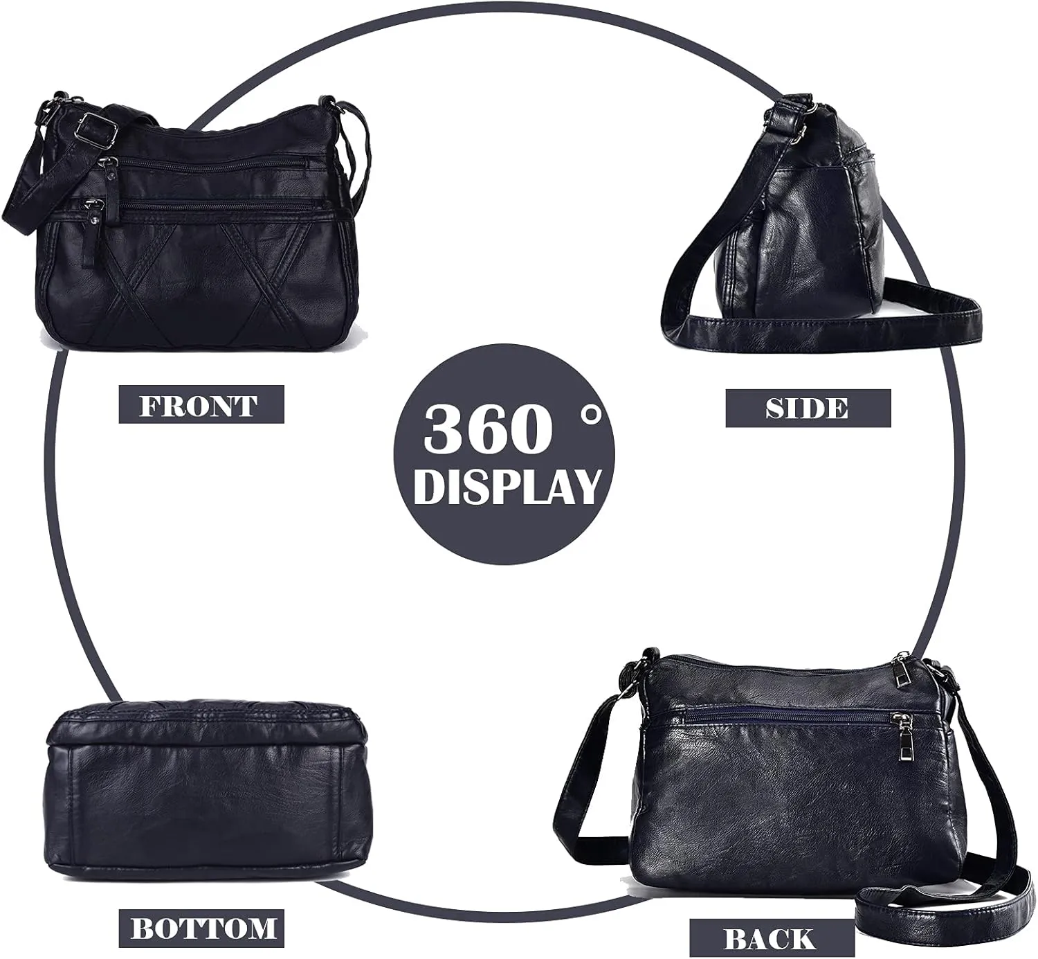 Gladdon Small Crossbody Bags for Women Leather Shoulder Purses Vegan Womens Cross body Bag Lightweight