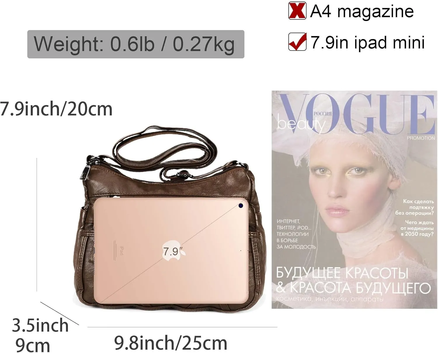 Gladdon Small Crossbody Bags for Women Leather Shoulder Purses Vegan Womens Cross body Bag Lightweight
