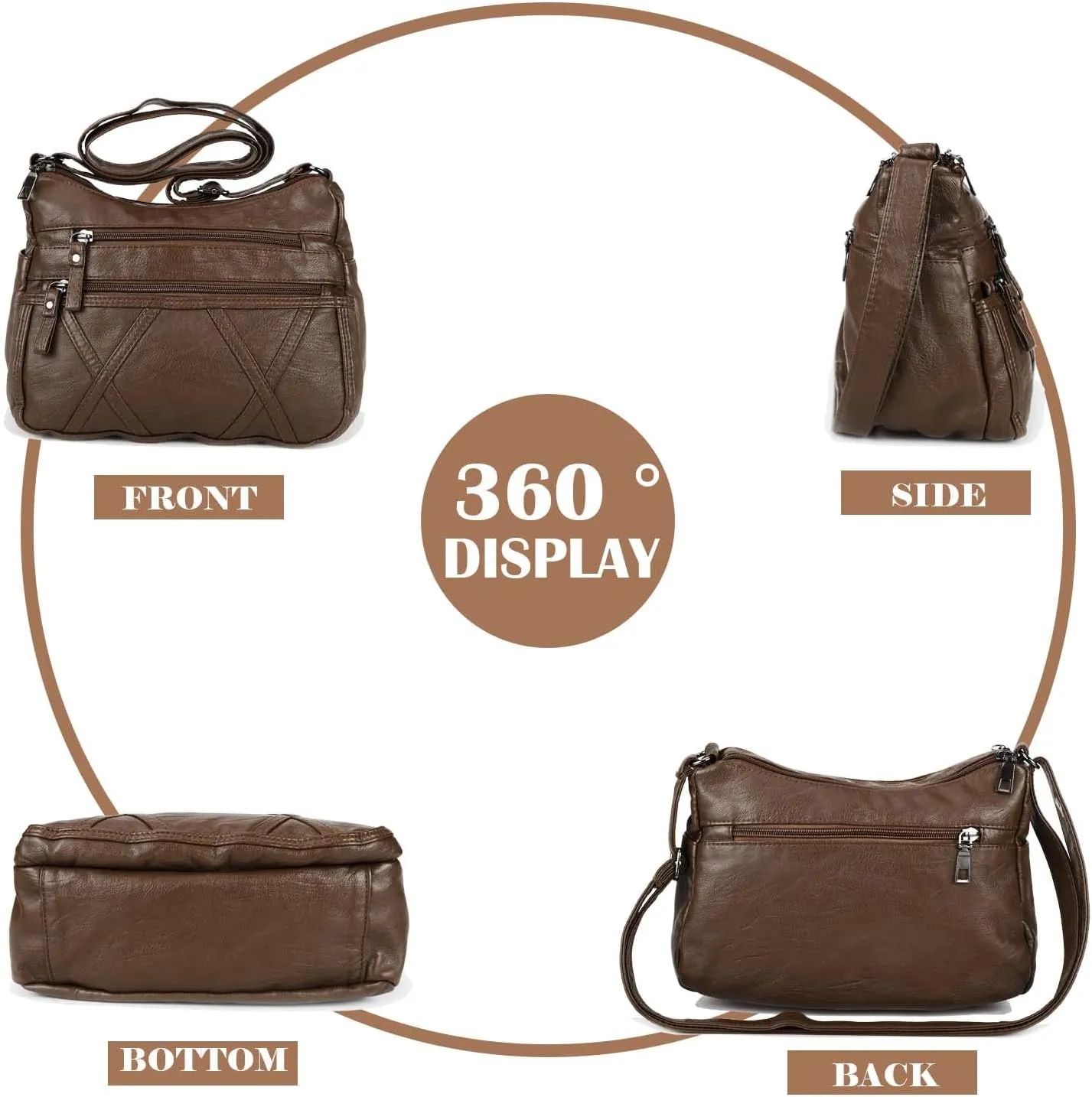 Gladdon Small Crossbody Bags for Women Leather Shoulder Purses Vegan Womens Cross body Bag Lightweight