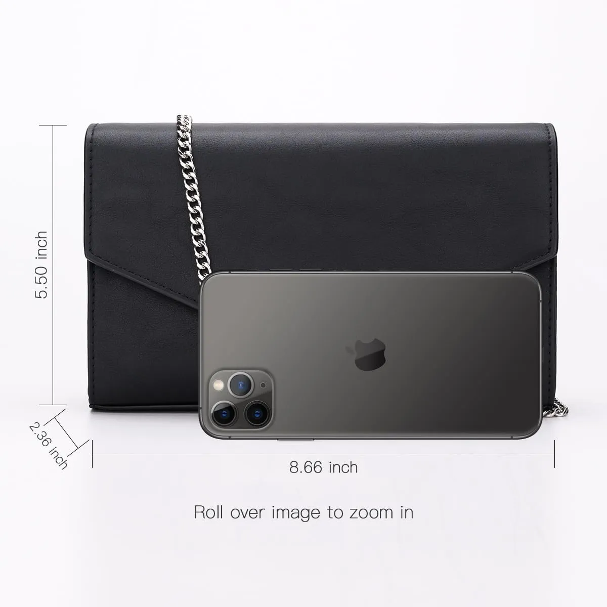 GM LIKKIE Clutch Purse for Women, Evening Envelope Clutch Bag, Crossbody Foldover PU Leather Shoulder Handbag
