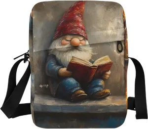 Gnome Fireplace Sling Bags Small Crossbody Purse with Adjustable Strap 6.6×2.5×9.4 IN 1 Pack