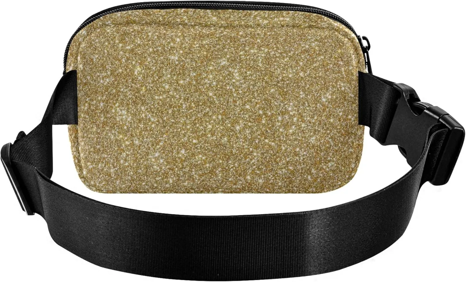 Golden Glitter Texture Fanny Pack for Women Waterproof Hip Pack Belt Bag Cute Crossbody Waist Bag