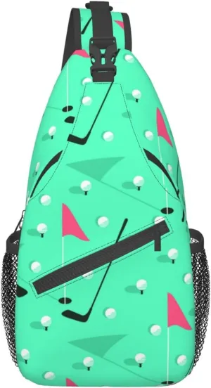 Golf Sport Crossbody Bag Golf Shoulder Bag Backpack Sport Sling Bag Chest Casual Daypack for Outdoor