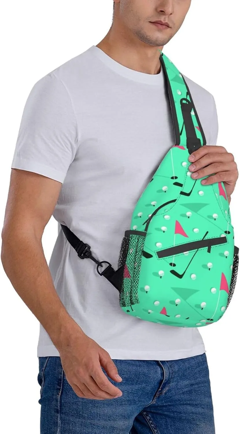 Golf Sport Crossbody Bag Golf Shoulder Bag Backpack Sport Sling Bag Chest Casual Daypack for Outdoor