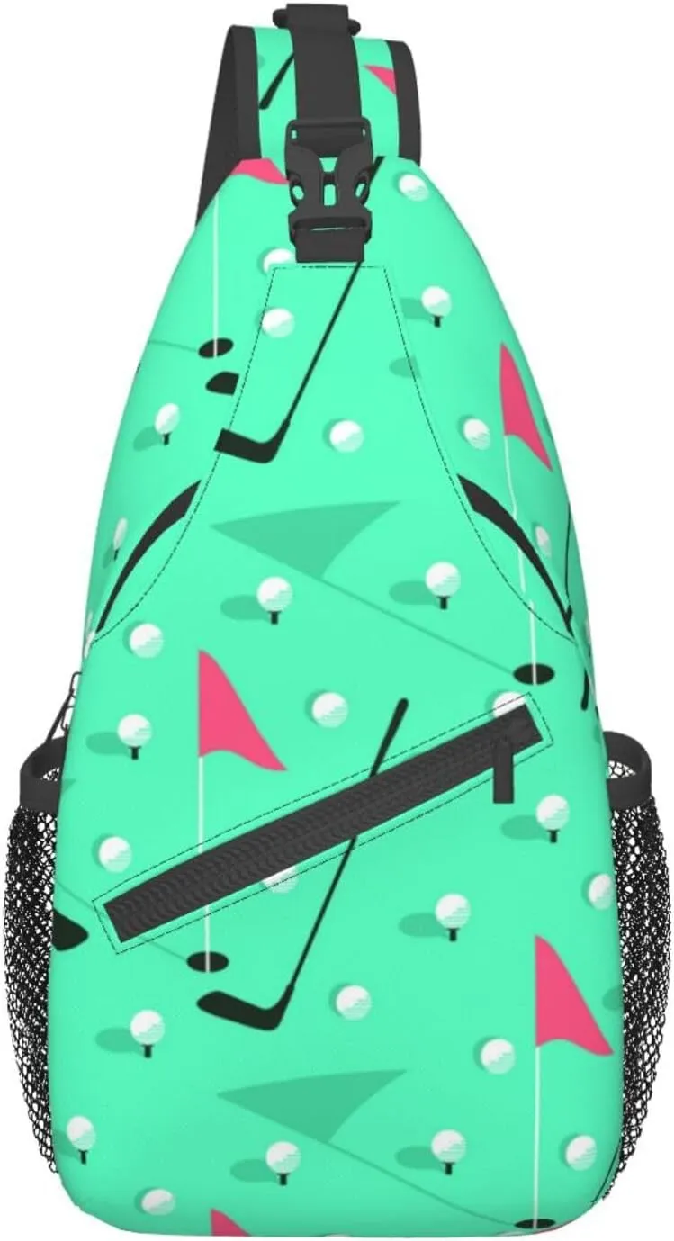 Golf Sport Crossbody Bag Golf Shoulder Bag Backpack Sport Sling Bag Chest Casual Daypack for Outdoor