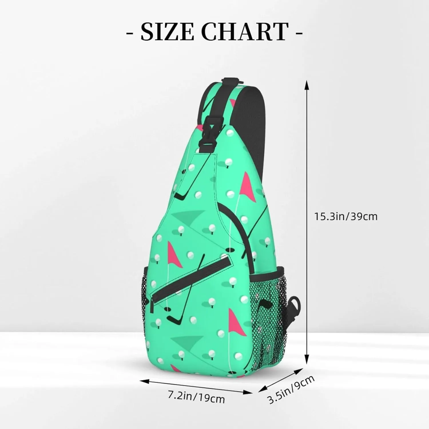 Golf Sport Crossbody Bag Golf Shoulder Bag Backpack Sport Sling Bag Chest Casual Daypack for Outdoor