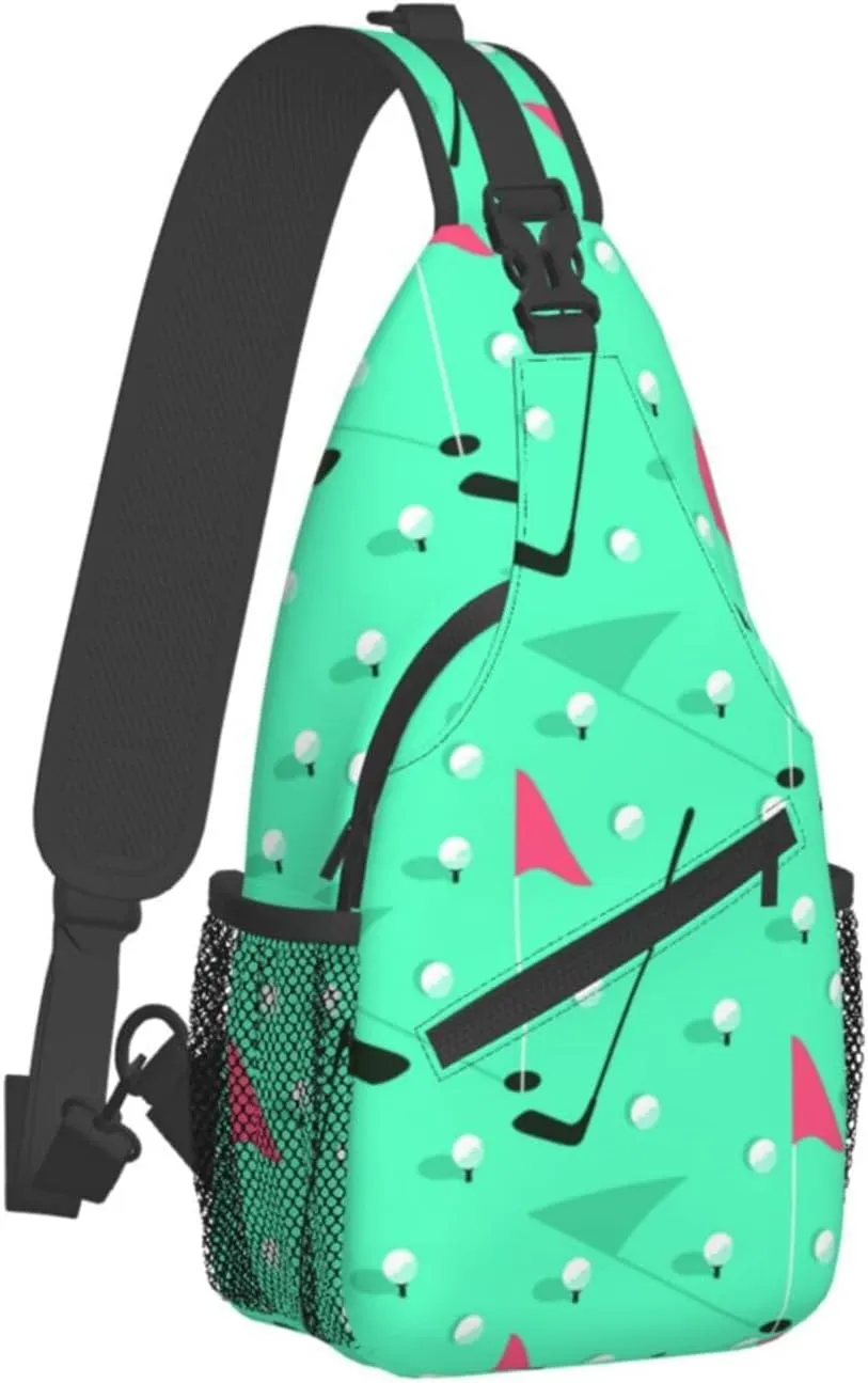 Golf Sport Crossbody Bag Golf Shoulder Bag Backpack Sport Sling Bag Chest Casual Daypack for Outdoor