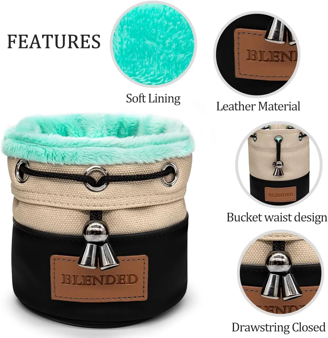 Golf Valuables Pouch,Bucket Waist Design Golf Pouch Bag with Drawstrings Golf Tee Bag Pouch Leather Golf Tee Pouch Golf Ball Bag for Men Women