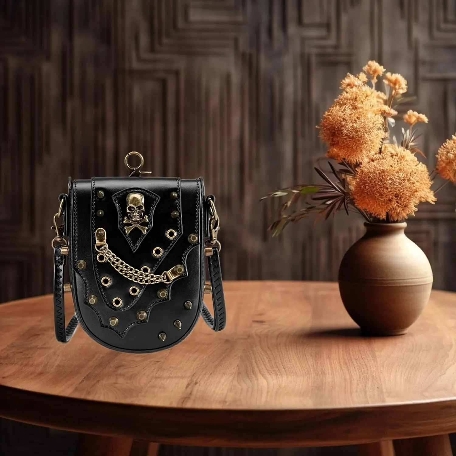Gothic Owl Crossbody Bag Renaissance Accessories Shoulder Bag Steampunk Belt Pouch Women Cute Cell Phone Novelty Purse