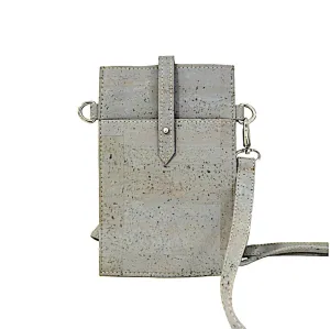 Gray Cork Crossbody Pouch