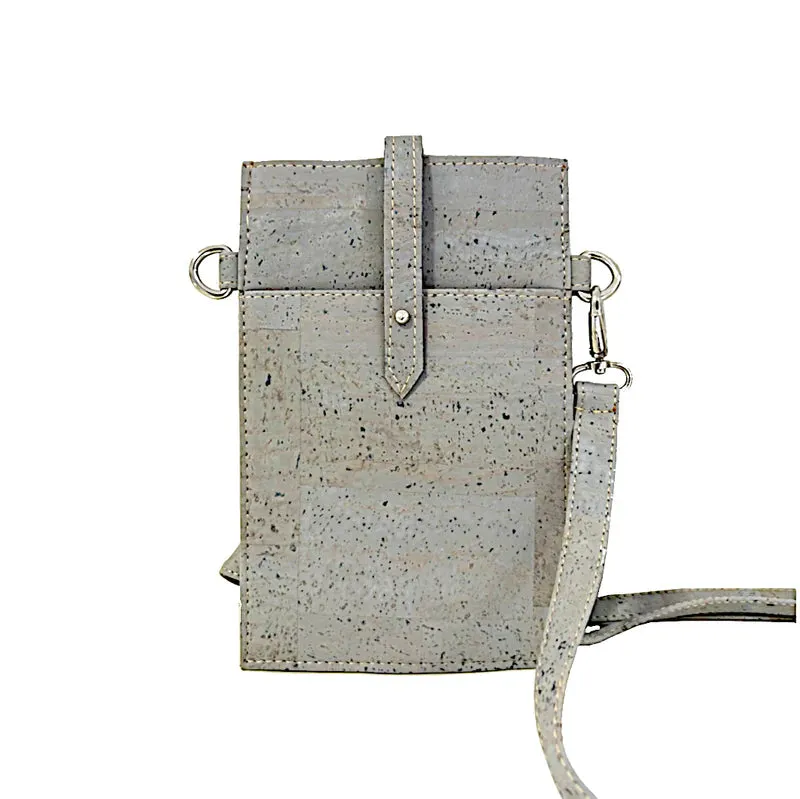 Gray Cork Crossbody Pouch