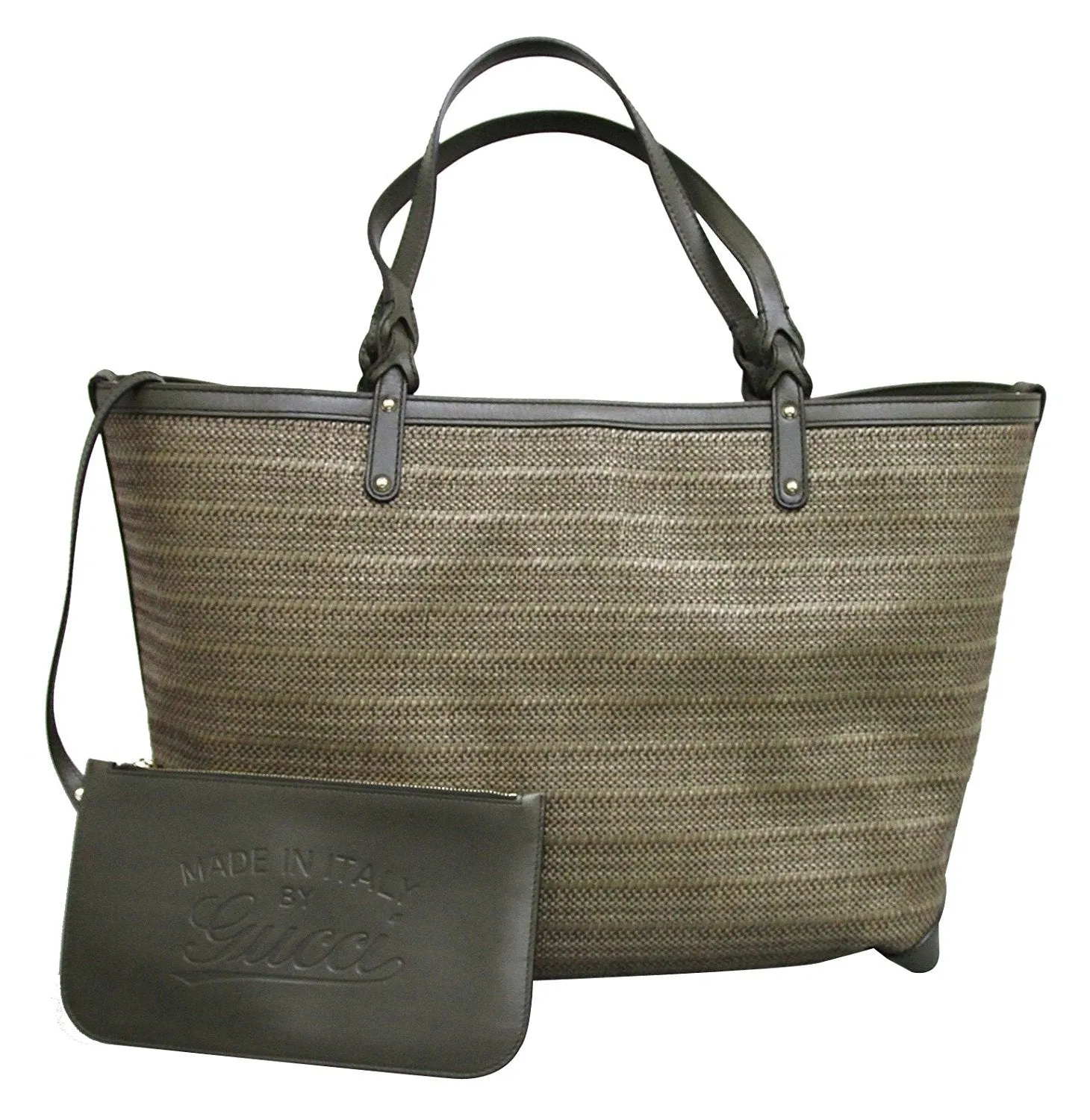 Gucci Women's  Straw LeatherCraft Tote Bag