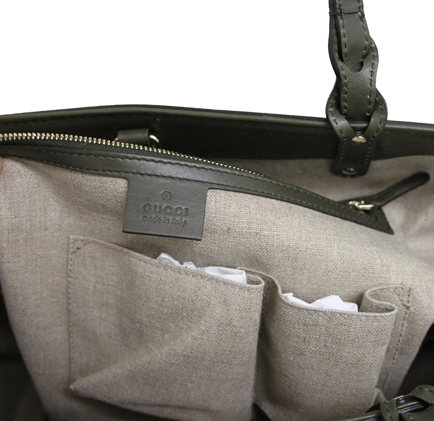 Gucci Women's  Straw LeatherCraft Tote Bag