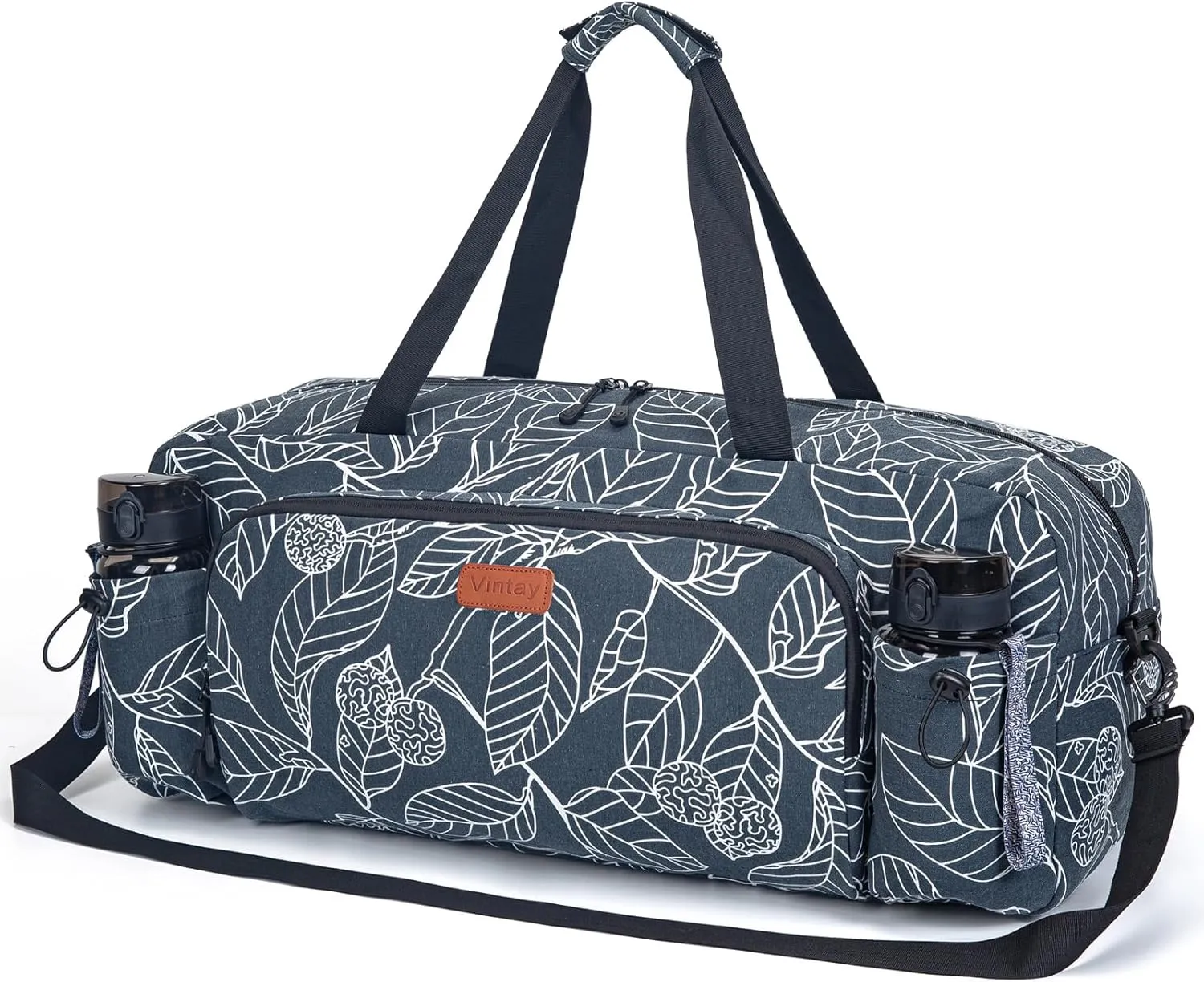 Gym Bag for Women Men, Yoga Mat Bag with Water Bottle Pocket and Wet Pocket, Travel Duffel Tote Bag for Plane, Workout, Swimming, Weekend Overnight Bag Carry on Hospital Holdalls