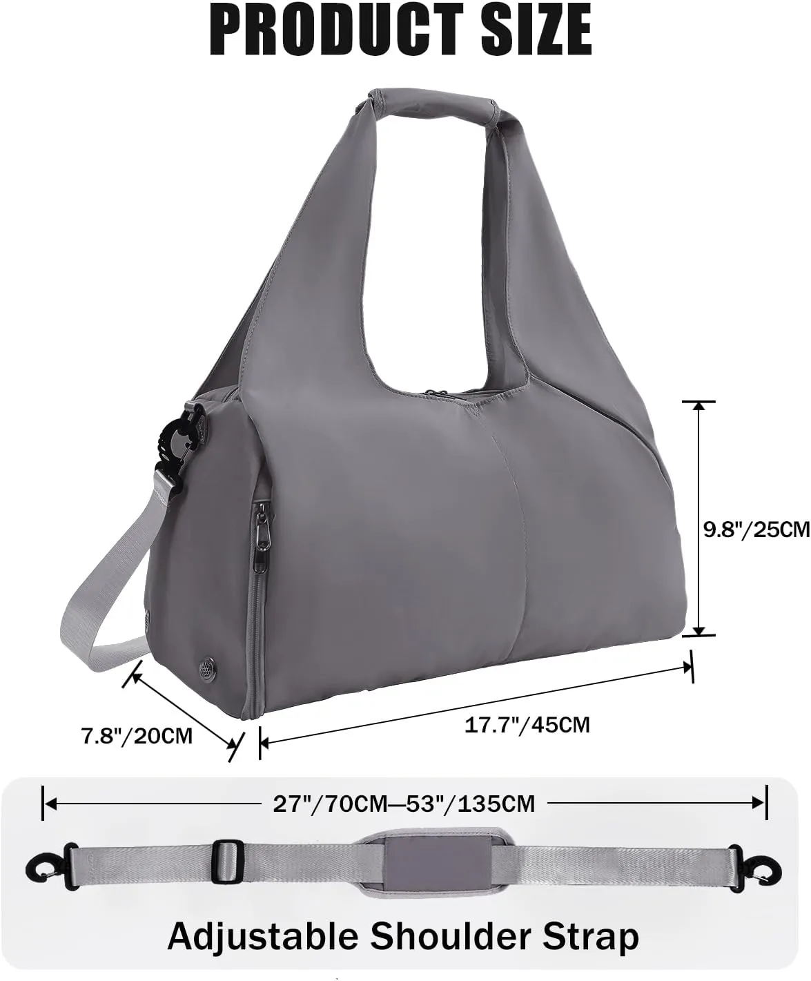 Gym Bag for Women with Shoe Compartment Yoga Mat Bag with Wet Pocket and Water Bottle Holder Weekender Bag with Strap