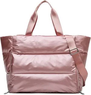 Gym for women Sports Waterproof Yoga Mat Organizer Weekend Travel Duffle Sport Fitness Shoulder Handbag (Pink)