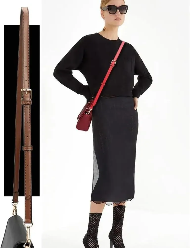Handbag Strap 1.2cm Wide Genuine Leather Bag Strap Handbag Crossbody Bag Durable Belt Replacement Modifications Shoulder Strap Bag Accessories Bag Straps