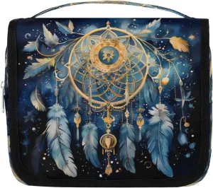 Hanging Travel Toiletry Bag Ethnic Dream Catcher Toiletry Bags with Hanging Hook Portable Cosmetic Bag Makeup Organizer for Travel Business Trip
