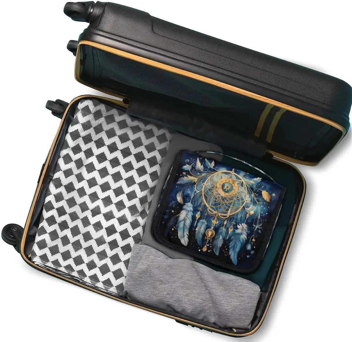 Hanging Travel Toiletry Bag Ethnic Dream Catcher Toiletry Bags with Hanging Hook Portable Cosmetic Bag Makeup Organizer for Travel Business Trip