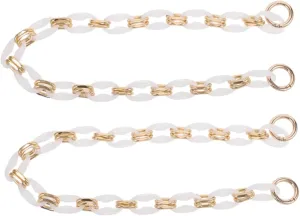 HAWILLOSCH 2pcs French Retro Bag Accessories DIY Shoulder Chain Vintage Purse Strap Chain Beaded Bag Charm Replacement Straps for Handbags Purse Making Supplies White Acrylic