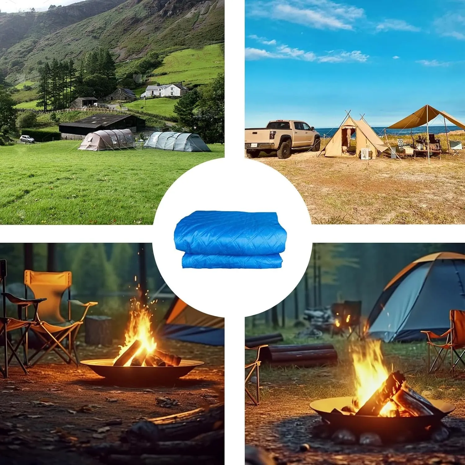Heated Sleeping Bag Pad - Sleeping Bag Heating Pad, Multifunctional Sleeping Bag | Heating Blanket 6 Heated Zone Camping Mat Sleeping Bag Liner, 3 Gear Electric Sleeping Bag Heater Soft for Car Sofa