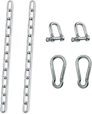Heavy Duty Stainless Steel Chain 550LB Capacity for Hanging Shooting Targets Punching Bags, Including 2 Chain, 2 D-Shackle, 2 Carabiners