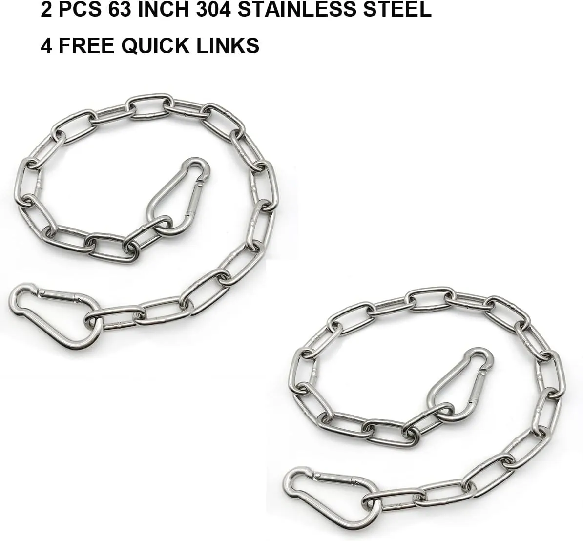 Heavy Duty Stainless Steel Chain 550LB Capacity for Punching Bags Hanging Chair Hammocks Swing Trapeze Yoga