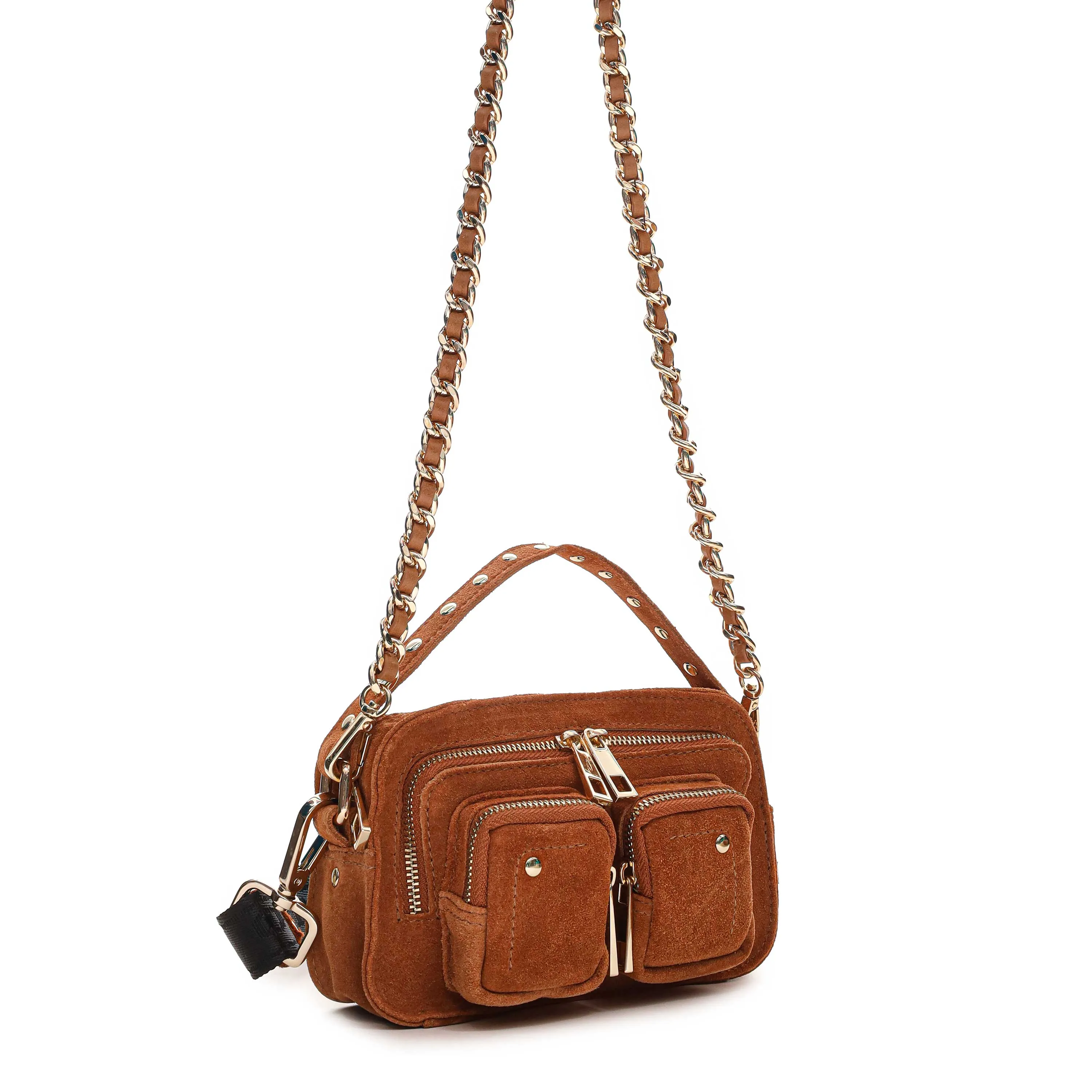 Helena Chain Suede Toffee w. Gold