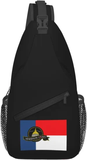 Henderson County Flag Crossbody Bags For Women Men Chest Backpack Gym Shoulder Bag Travel Outdoor Sports Casual Crossbody Bags