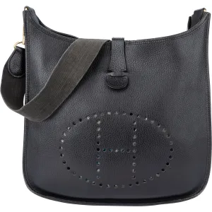Hermès Noir Evelyne GM Ardennes Crossbody Bag