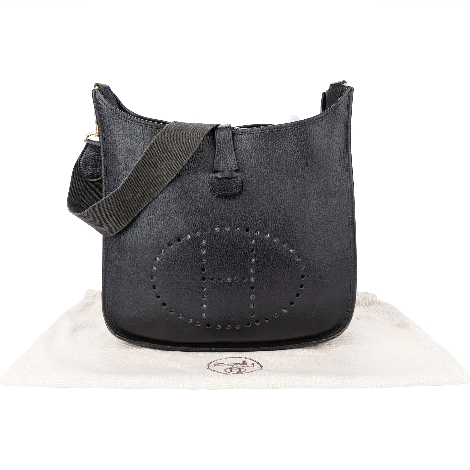 Hermès Noir Evelyne GM Ardennes Crossbody Bag