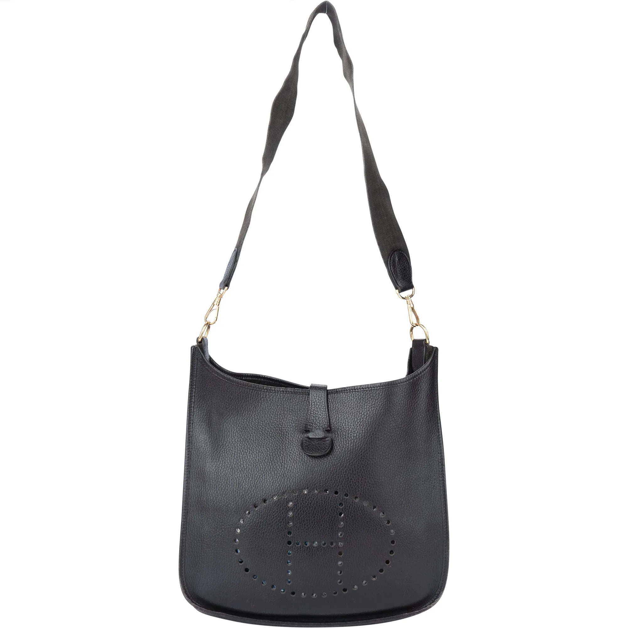 Hermès Noir Evelyne GM Ardennes Crossbody Bag