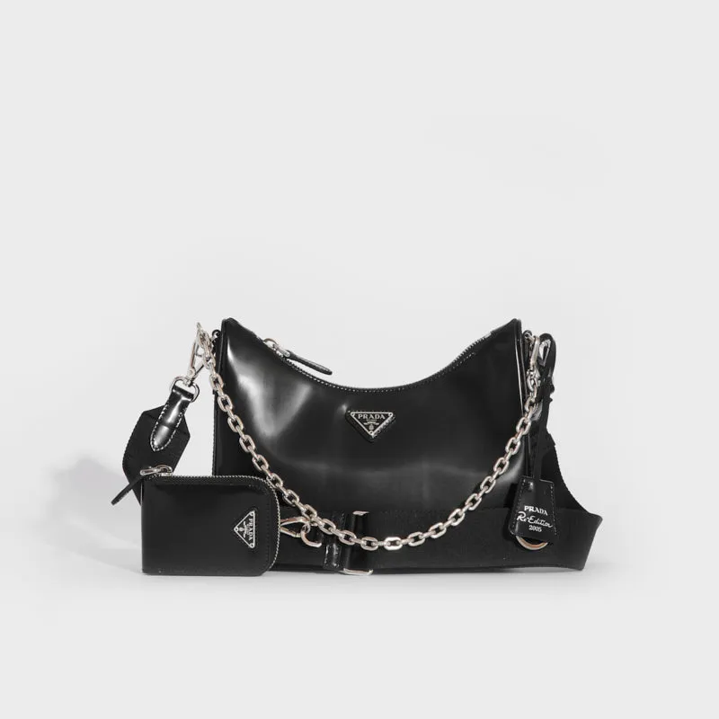 Hobo Re-edition 2005 Brushed Leather Crossbody in Black
