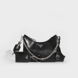 Hobo Re-edition 2005 Brushed Leather Crossbody in Black