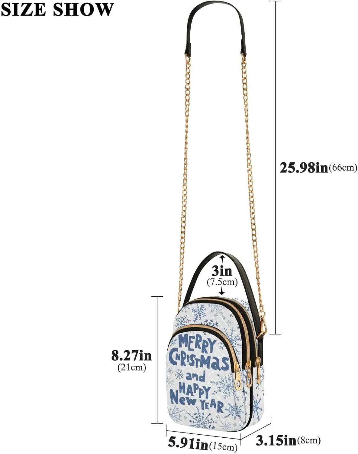 Holiday Festive Cell Phone Purse Crossbody Handbag Durable Shoulder Bag Travel Pouch