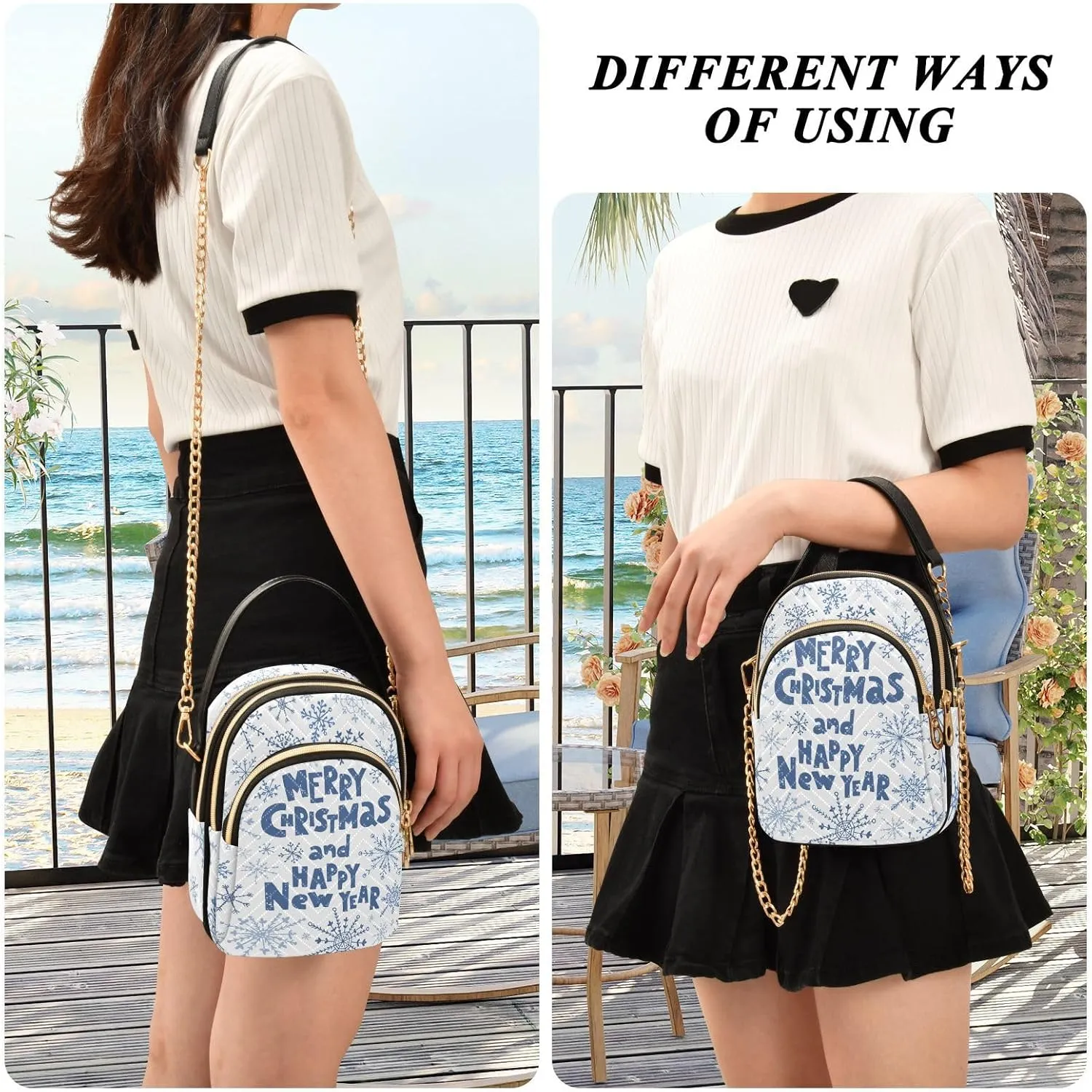 Holiday Festive Cell Phone Purse Crossbody Handbag Durable Shoulder Bag Travel Pouch